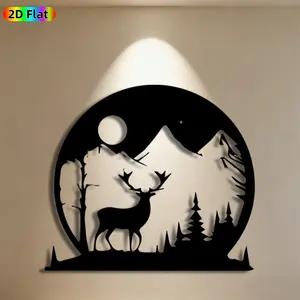 1pc Mountain Deer Metal Wall Art,Majestic Mountain Deer Statue Mural, Ideal Gift for Christmas, New Year, Nature Decor Enthusiasts, Weather-Resistant Metal Wall Decor Wall Sculptures, Perfect for Outdoor Fence & Indoor Wall Wildlife Enthusiasts
