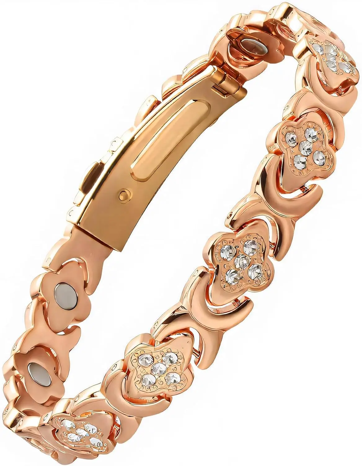 Women's Adjustable Infinite Clover Bracelet - Ultra-Strength Neodymium Magnet Accessory with Sparkling CZ for Pain Relief, Trendy Fashionable Costume Jewelry Accessories, Trendy Fashionable Accessories