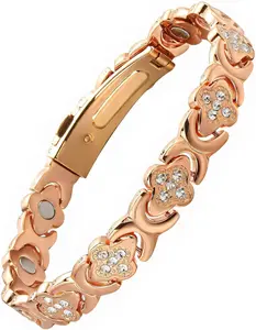 Bracelets for Women, Ultra Strength Magnetic Therapy Bracelet for Pain Relief with Neodymium Magnets & Sparkling Cubic Zirconia, Adjustable, Infinite Clover Jewelry