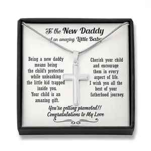 Personalized New Dad Gift From Wife, First Time Dad Gift, Cross Necklace Gifts For New Dad, New Dad Gift, Daddy Gift From Baby, New Dad Gift Idea
