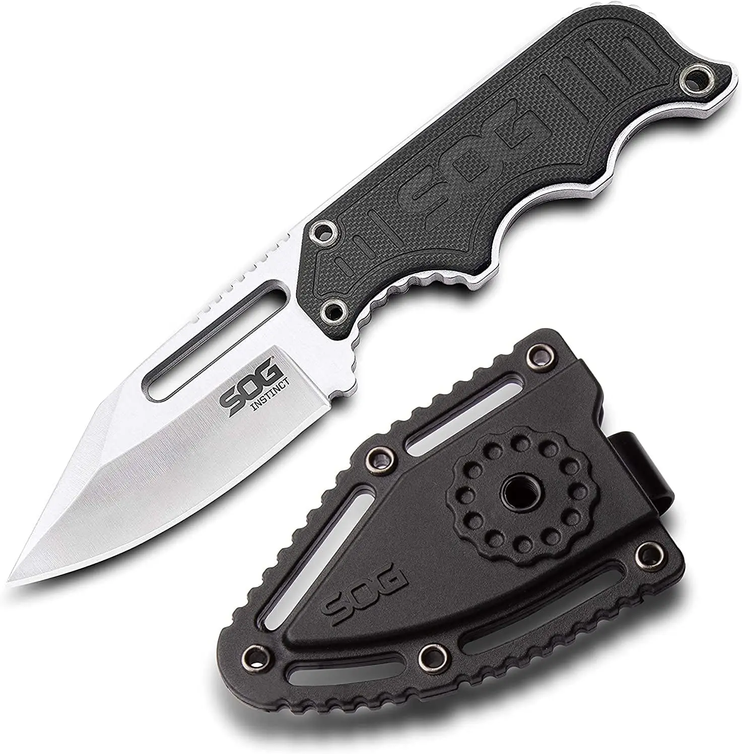 SOG Small Fixed Kitchen Knife, 2.3" 5Cr15MoV Full Tang Blade with G10 Handle, Compact Kitchen Utility Knife with Sheath & Belt Clip