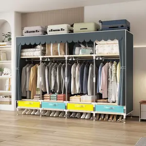 Large-Capacity Portable Wardrobe with Hanging Rod, Heavy-Duty Closet with Dust-Proof Zipper, Easy Assembly for Bedroom & Dorm, maybe you like this fashion armoire.