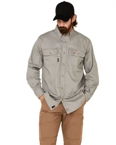 Ariat Men's Men'S Fr Long Sleeve Button Down Work Shirt Big And Tall - 10019063-Tll