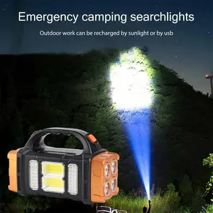 Ready to Ship From USA Solar LED Powerful USB & Flashlight with 4 Gear Charge Mobile Phone CE RoHS Camping Lamp for Outdoor Use