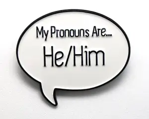 Speech Bubble Pin: He/Him Pronouns