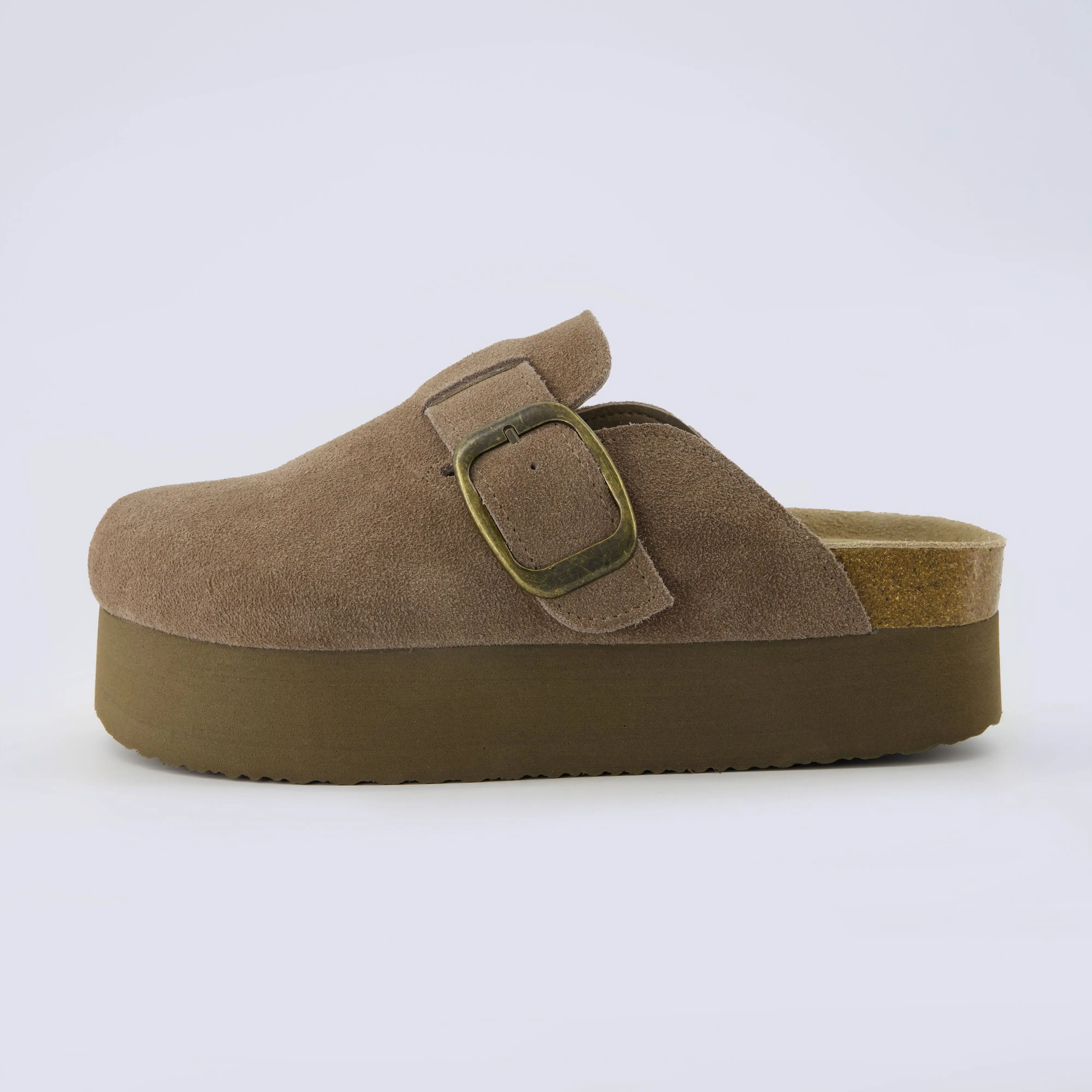 Cushionaire Women's Granola 2 Suede Platform Clogs