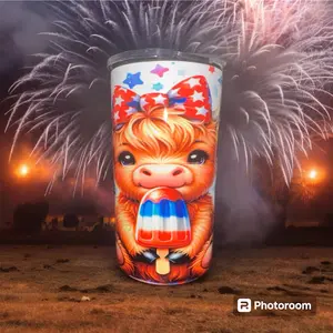 4th of July Baby Cow Tumbler