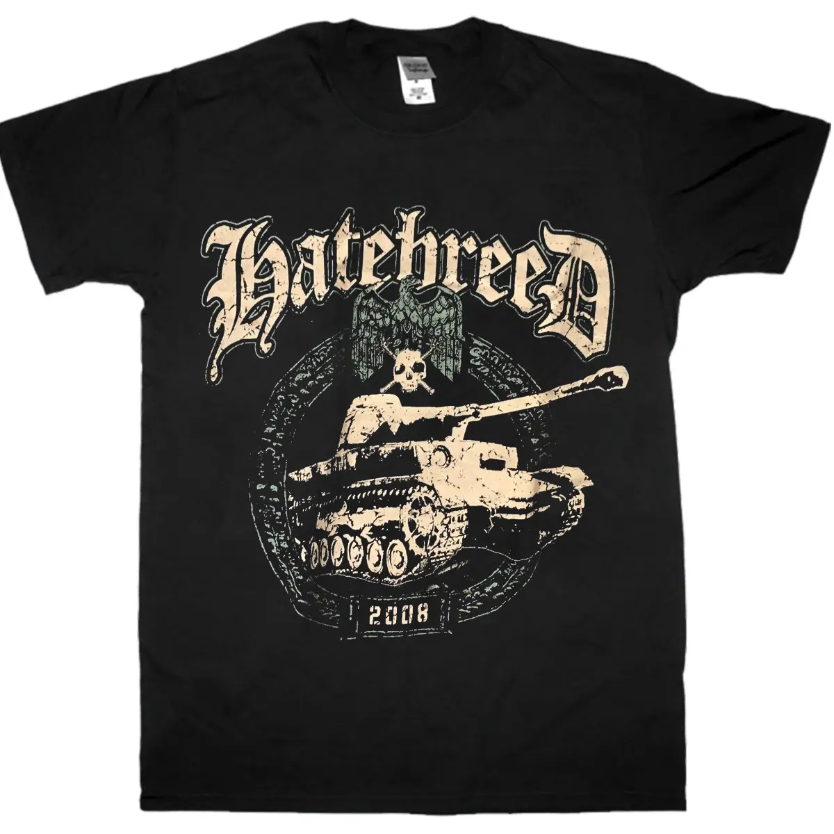 Hatebreed Band 2008 Music Tour Black Unisex T-Shirt One Side Print, Comfort Cotton, Casual Style, Short Sleeve Crew Neck Tee Gift