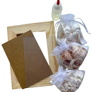 DIY Seashell Frame Kit 4x6" - Create Your Own Coastal Keepsake with Industrial Grade Adhesive & Hand Selected Shells