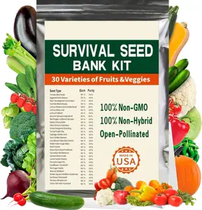 Survival Garden Seeds Home Garden Collection - 30 Pack with 10000+ Non-GMO Heirloom Vegetable, Fruits, Herb Seed Varieties for Planting - Plant & Grow Survival Food & Emergency Preparedness Gear