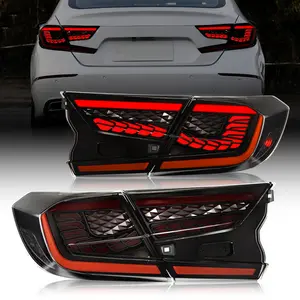OKSIWA Full LED Tail Lights for Honda Accord 2018-2022(10th & 10.5th Gen) Rear Lights with Start-Up Animation, Turn Signals, Brake Lights, and Reverse Lights