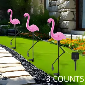 Solar Flamingo Garden Lights, Auto Rechargeable Outdoor Decorative Lighting, Outdoor Landscape Lights, Perfect for Christmas & Thanksgiving Festive Scenes