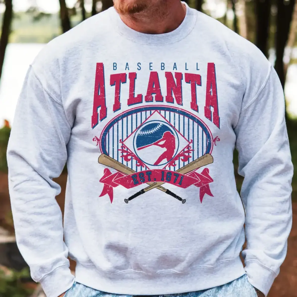 Retro Style Varsity All Team Baseball Sweatshirt - Vintage Game Day City Baseball Casual Pullover, Classic Sports Long Sleeve Menswear Graphic, Gifts For Baseball Fans, Top Menswear Streetwear Casual