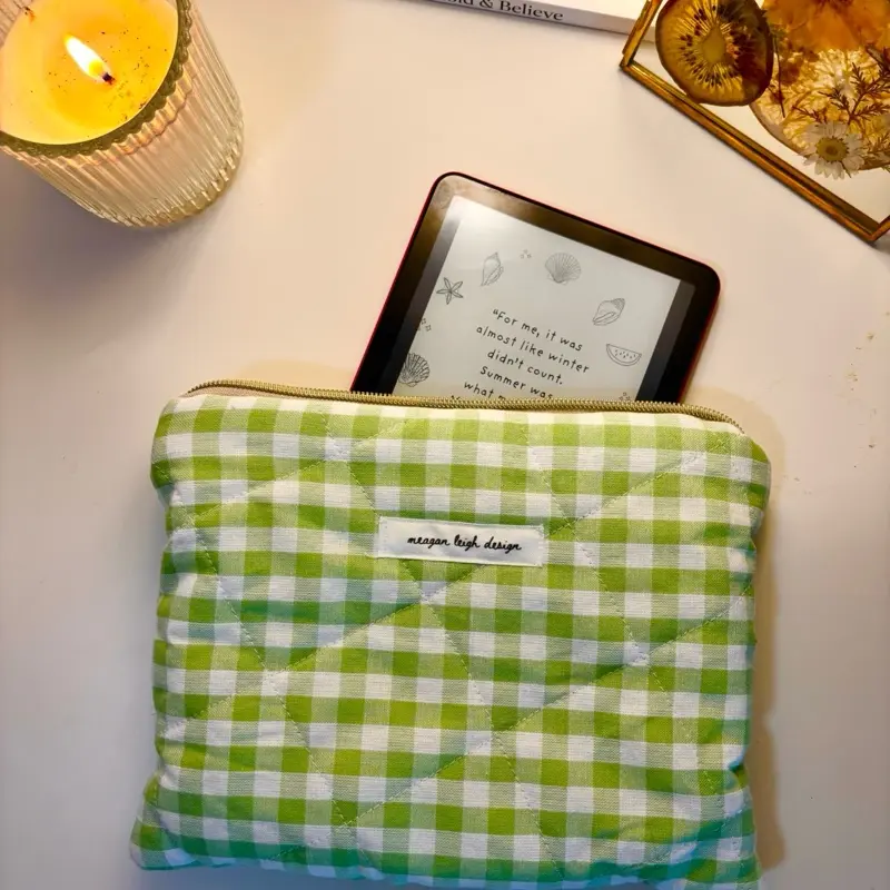 Handmade Quilted Pouch | Kindle Case | Cosmetic Pouch | Large Pencil Pouch