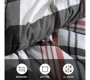 Eddie Bauer Normandy Plaid Reversible Twin Duvet Cover Set