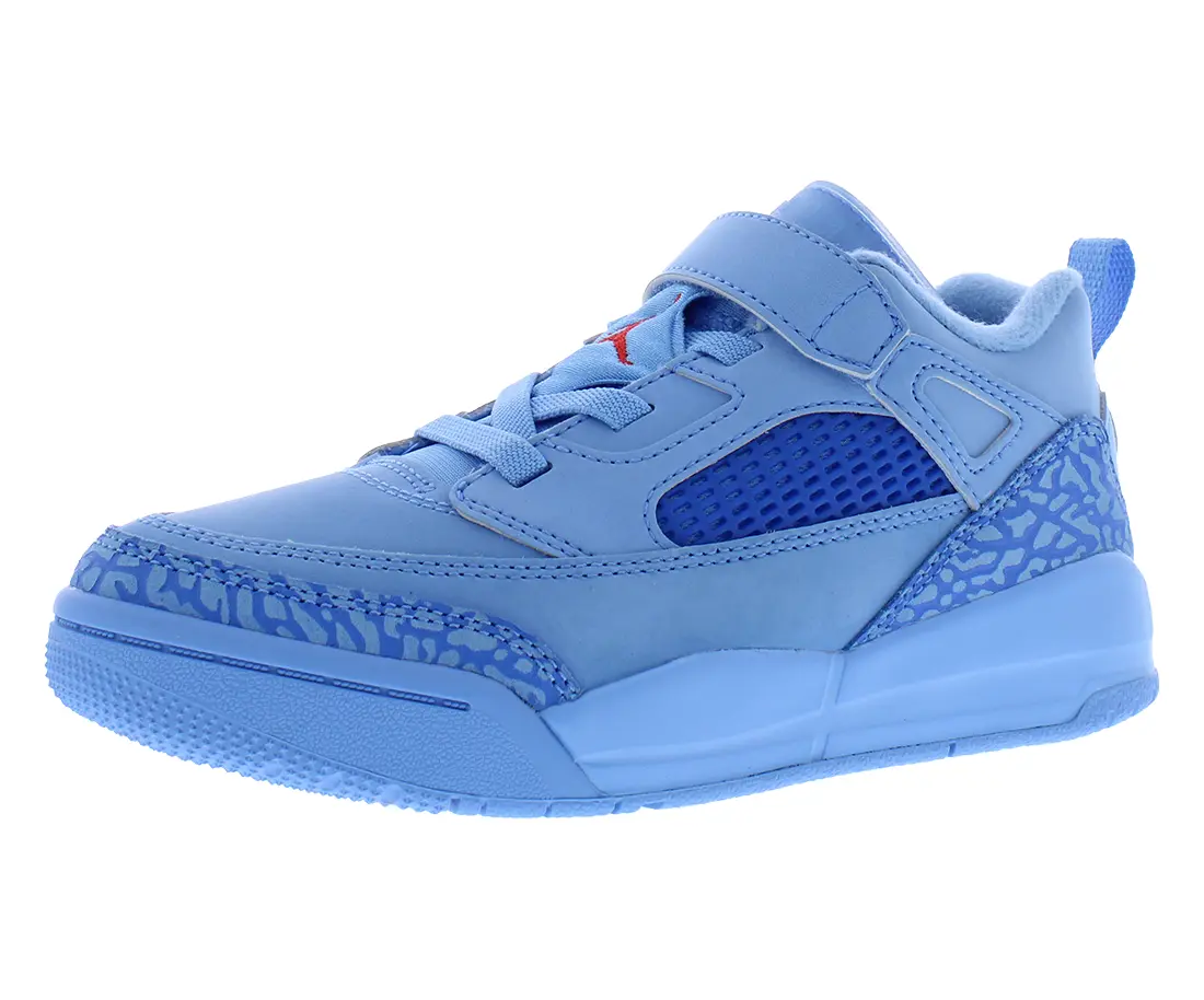 NIKE Jordan Spizike Low PS Preschool Boys' Leather Low-Top Sports Shoes - Speckled Cement Print Detail, Lace-Up, Kids Sizes, No, Laces