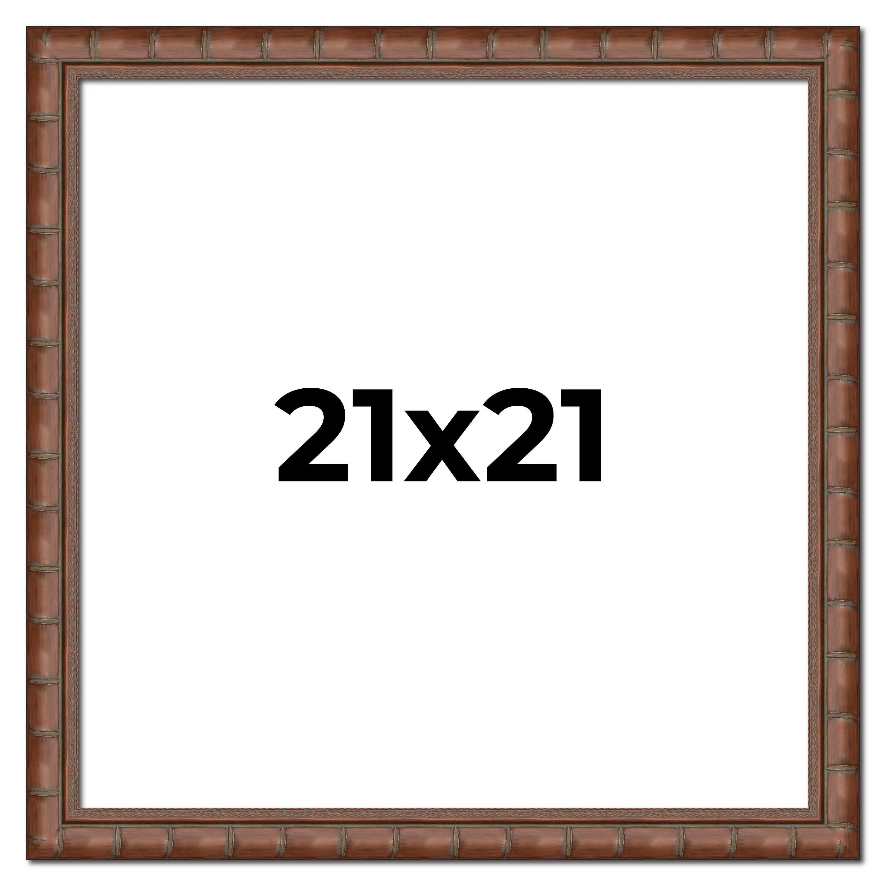 21x21 Brown Modern Bamboo Picture Frame - UV Acrylic, Foam Board Backing, Hanging Hardware