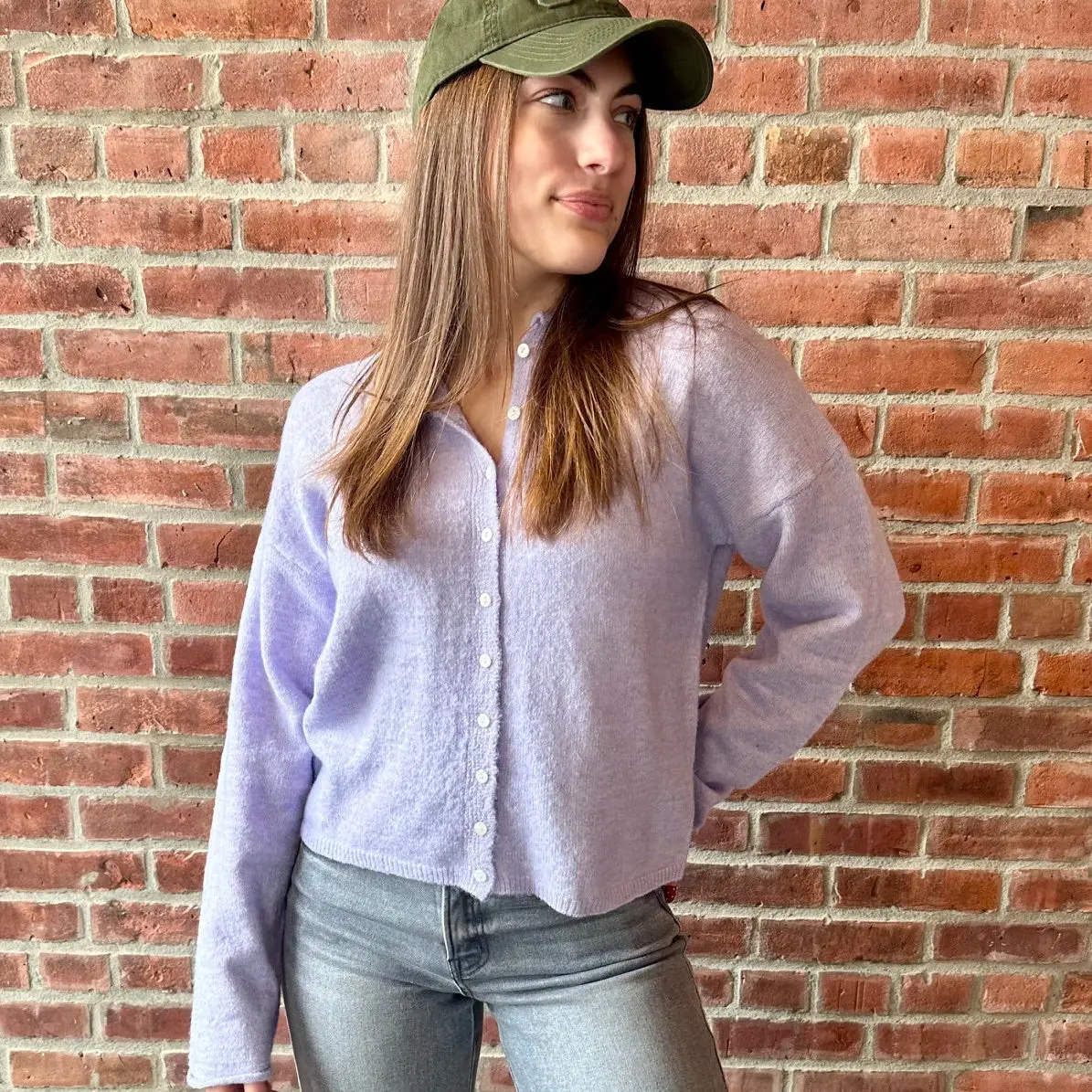 Blueberry Lightweight Buttondown Cardigan