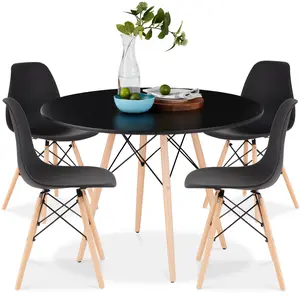 Best Choice Products 5-Piece Compact Mid-Century Modern Dining Set w/ 4 Chairs, Wooden Legs