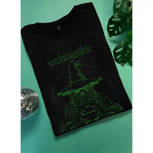 Webmaster Wizard ascii by Terminal Research on black unisex t-shirt