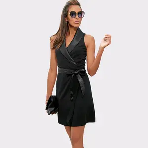Women's Sleeveless Blazer Dress - LASCANA - Black Solid 8