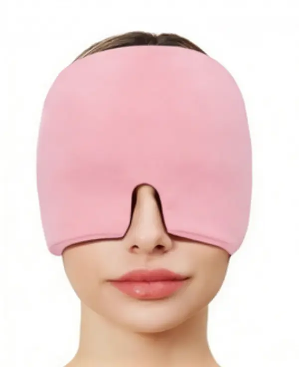 Migraine Relief Gel Ice Head Wrap with Stretchable Wraparound Sleep Mask, Tension & Stress Relief Cap, Suitable for Home Breaks, Pre-Sleep Use