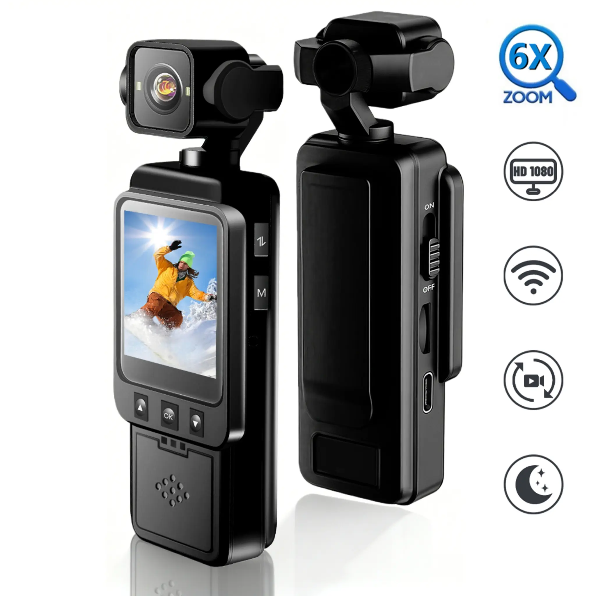 Stickable Camera 1080P Pocket Action Camera with Rotatable Lens & WiFi - TikTok Shop