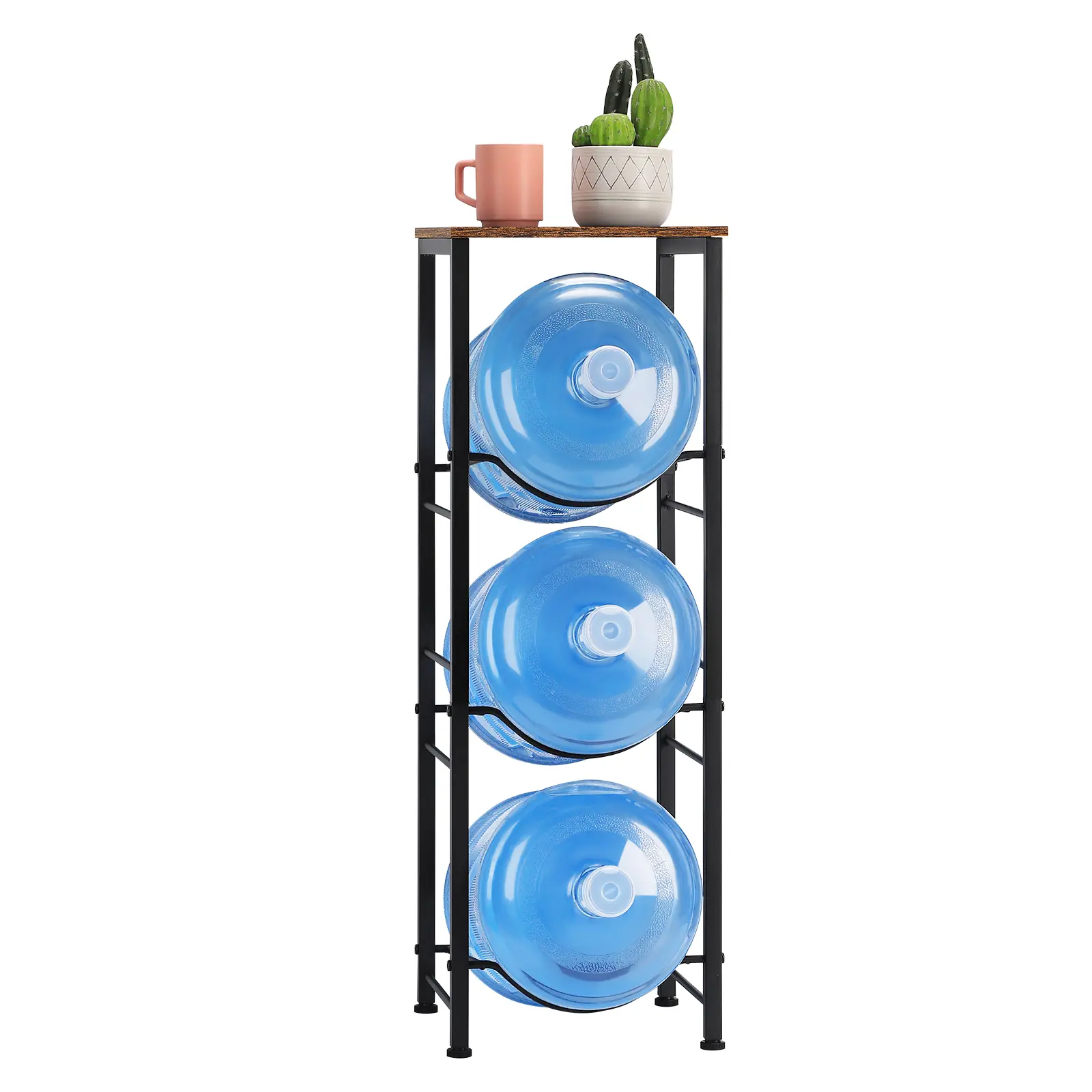5 Gallon Water Jug Holder, Water Bottle Organizer with Storage Shelves ...