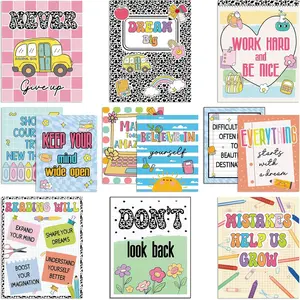 12 count Composition Classroom Diversity Posters Wall Decor  to School Motivational Poster for Classroom Inspirational Quote Cutouts Composition Notebook Classroom Decor for Bulletin Board Wall Decor