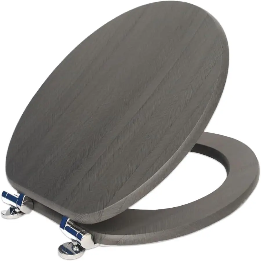 Elongated Toilet Seat, Soft Close with Alloy Hinges, Scratch-Resistant, Easy to Clean & Install, Oval Design, Fits Most Standard Toilets
