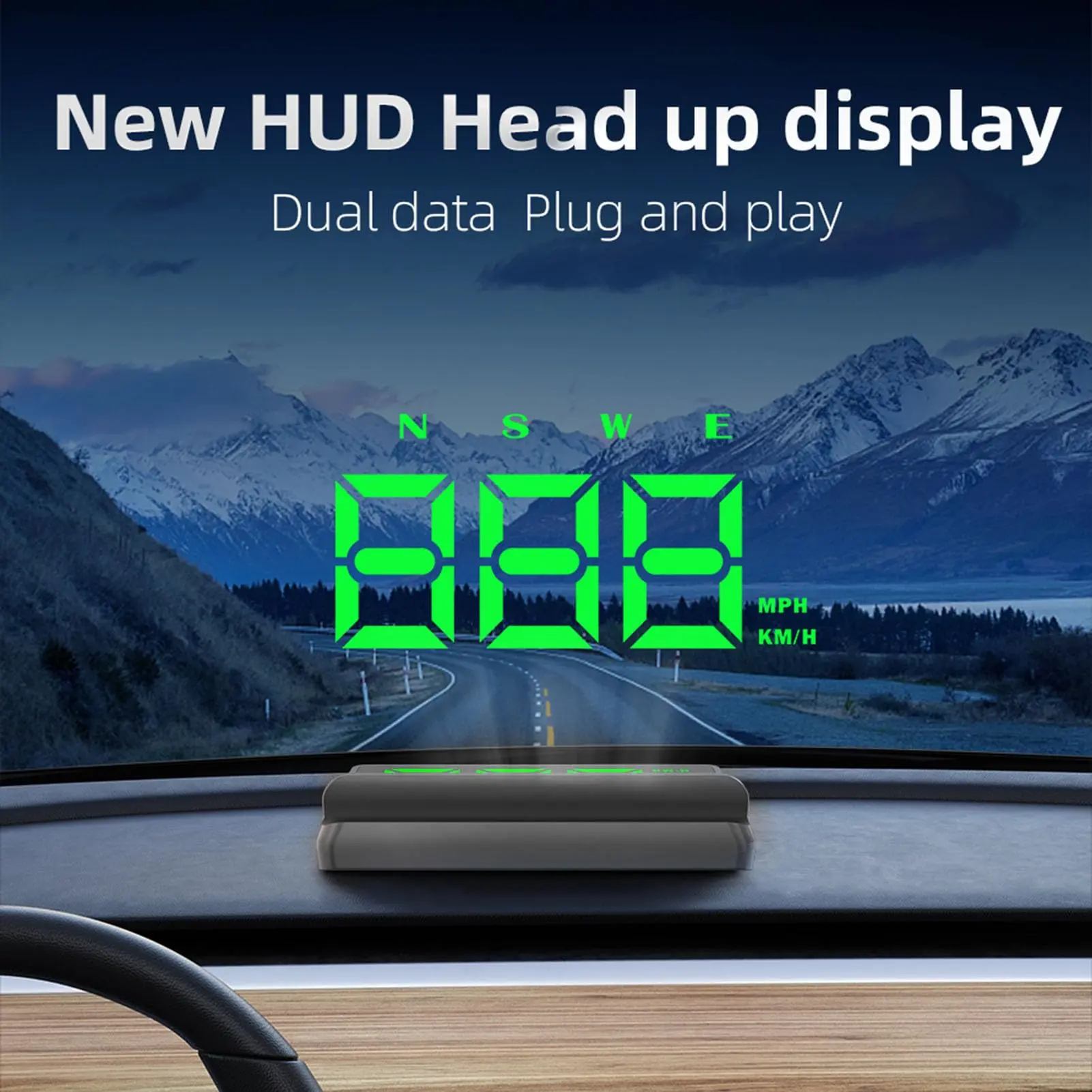 Universal W2 GPS HUD Head Up Display Digital Speedometer Projector MPH KMH Big Font Speed Meter Displayer Auto Electronic Part