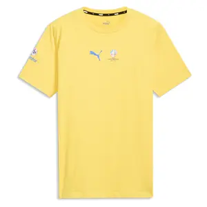 PUMA Mens Conmebol Ca Brazil Crew Neck Short Sleeve Casual Tops Casual - Yellow