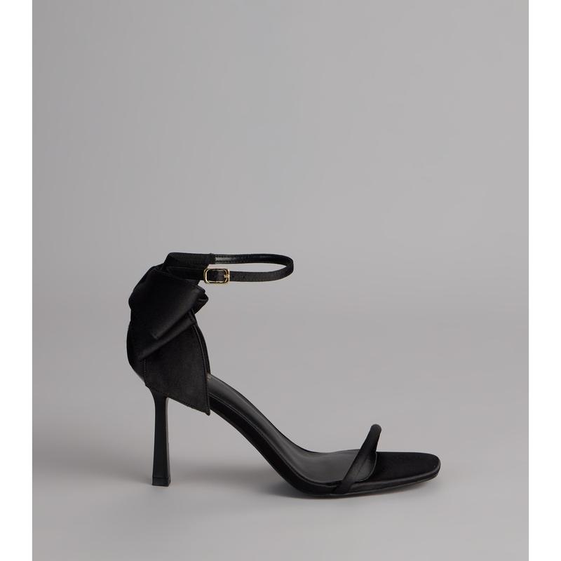 Sweet Finish Satin Bow Heels