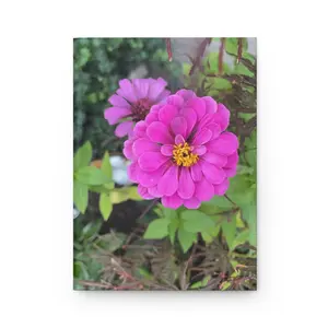 Floral Pink Zinnia Hardcover Journal — Garden-Inspired Notebook