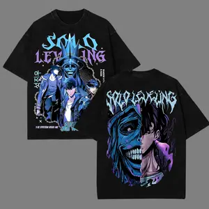 Statue of God T-Shirt - Sung Jin Woo Collection T-Shirt | Solo Leveling Anime Clothing | Washed Heavy Cotton Tee | Perfect Gift for Manga & Anime Fans | Gift for Him & Her, Men's Vacation Wear T-shirt, Unisex