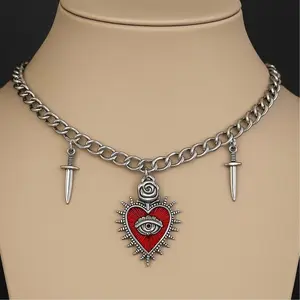 Divine Blade Silver Heart Choker