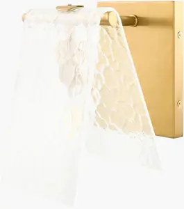 Deep Light Gray Modern Wall Sconce with glass details for hallway or bedroom lighting