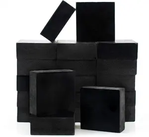 20 Pack Flower Pot Feet Invisible Rubber Risers for Large Plant Pots or Statuary Black Square Risers