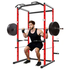 Power Cage , Squat Rack for Home Gym, 1100LB Capacity Power Rack with Pull-Up Bar & Adjustable Safety Bars, Workout Cage Strength Training for Home Gym