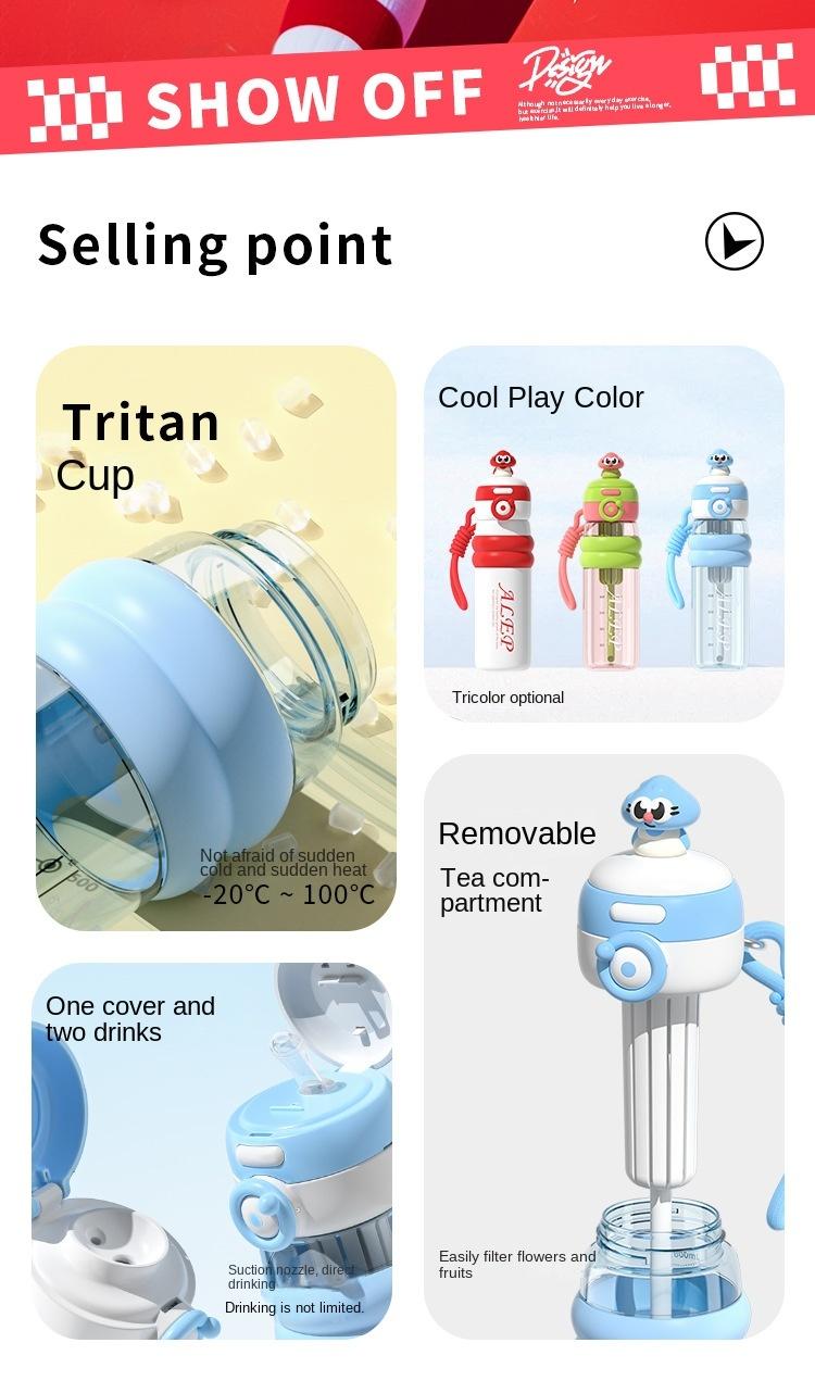 (Buy 2 at half price)28 oz Tritan portable sports water bottle, mug with handle and straw lid | reusable leak-proof cup, coffee mug | Christmas gift kids water