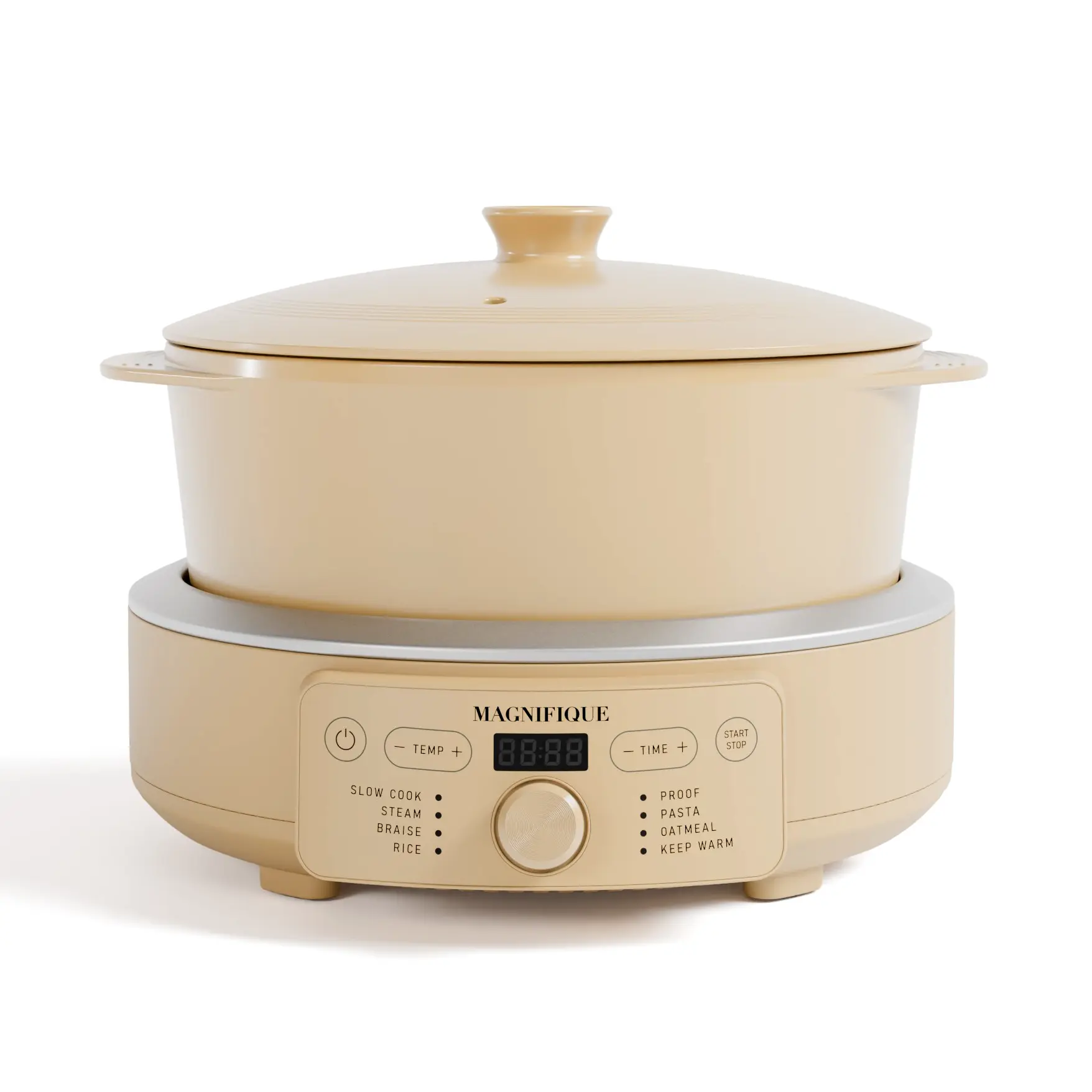 Magnifique 8-Function Digital Clay Pot Multi-Cooker, 100% Pure Natural Non-Toxic Chemical-Free, Stovetop & Oven Safe Ceramic Pot for Healthy Sauté, Braise, Stew, Serve, Dishwasher Safe