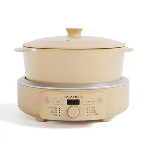 Magnifique 8-in-1 Digital Claypot Multi-Cooker, 100% Pure Natural Clay Slow Cooker, Non-Toxic & Chemical-Free Rice Cooker, Stovetop & Oven Safe Ceramic Pot for Healthy Cooking, Sauté, Braise & Stew