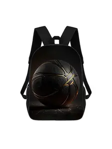 Basketball Pattern Backpack: Casual Student Bag Suitable for Both Genders - Lightweight, Zipper Design, Adjustable Shoulder Straps, Vibrant Print Colors, Easy Multifunctional Travel Backpack, High School Student Bag