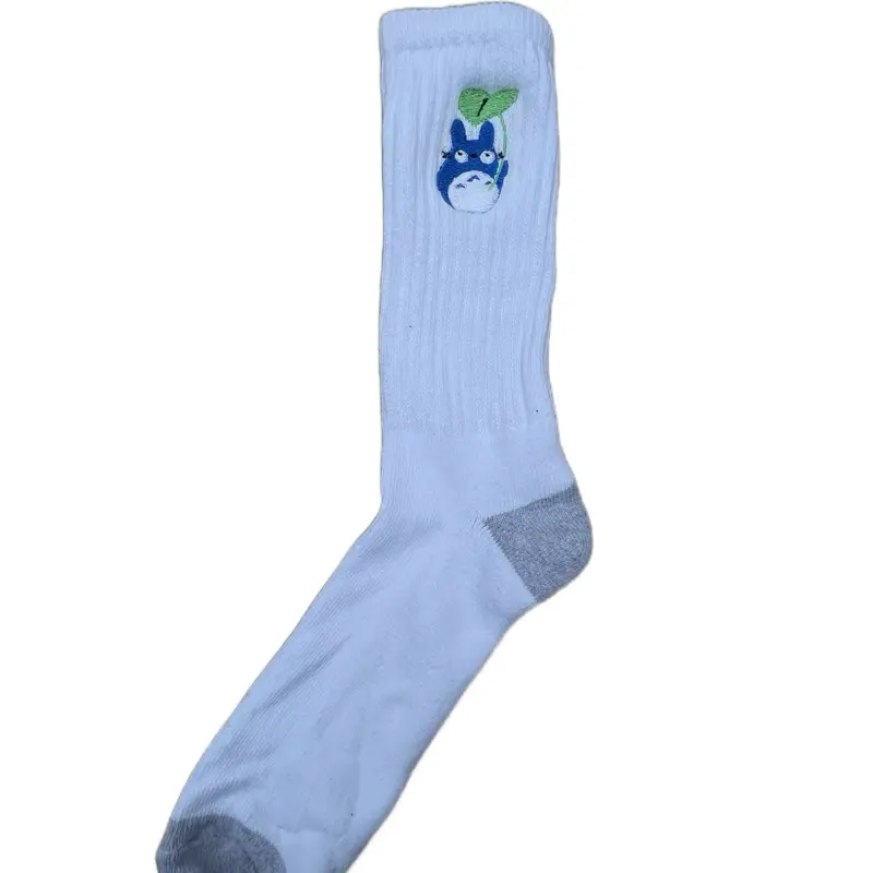 “Totoro” Limited embroidered Crew U Socks 6-12 (subtle anime merch embroidered socks totoro japan) custom premium unique rare socks men Athletic Menswear Customized