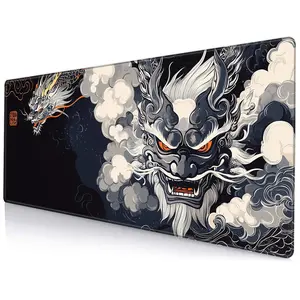 Chinese Style Dragon Pattern Mouse Pad, Large Non-slip Rubber Base Mouse Pad, Office Game Dual-use Minimalist Game Table Mat, Gaming Mouse Pads, Extended Mousepad