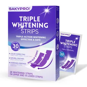 【SAKYPRORAL】 Purple Teeth Whitening Strip Kit, 28 Strips, No Residue - Amazon Top Seller, 4 Shades Whiter in 7 Days, Enamel Safe
