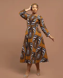 Sibongile Long-sleeve Dress - Elegant Versatile Summer Midi Dress with Long Sleeves for Formal & Casual Occasions