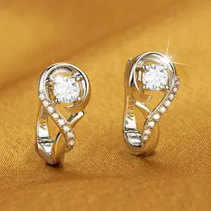 925 Sterling Silver Earrings with Delicate and Shiny Zircon, Suitable for Holiday Gifts, No Risk of Allergy