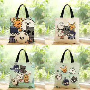 TXT TOMORROW X TOGETHER cartoon lovely Storage Bags Canvas Bags Series Print Bag Lightweight Shoulder High Appearance Large Capacity Minimalist  Soft Fabric Bag Shopping Bags