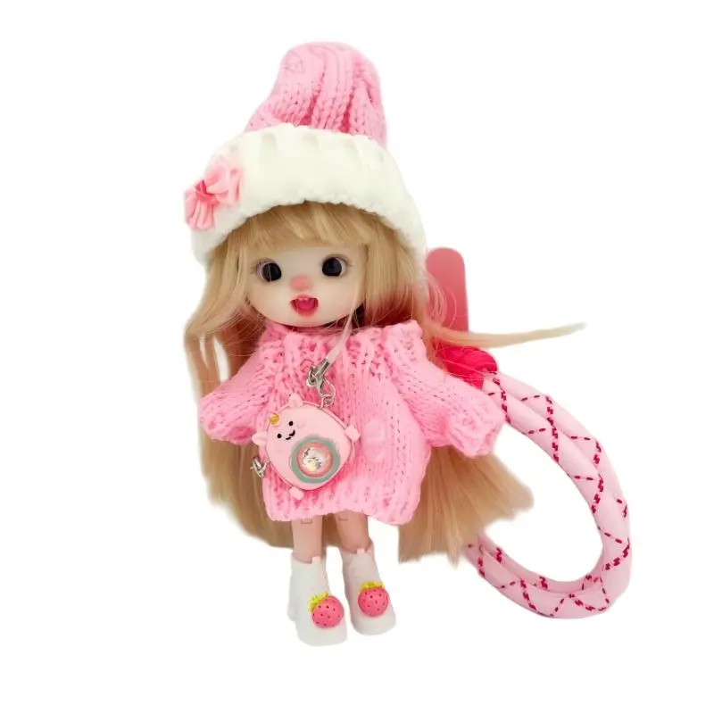 Naba baby Cute Fashion Movable Joints Plush Dolls Doll Bag Charm Key Chain Phone Charm
